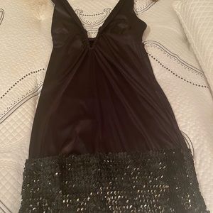 Guess Sexy Halter Black Sequins Cocktail Dress Size XS